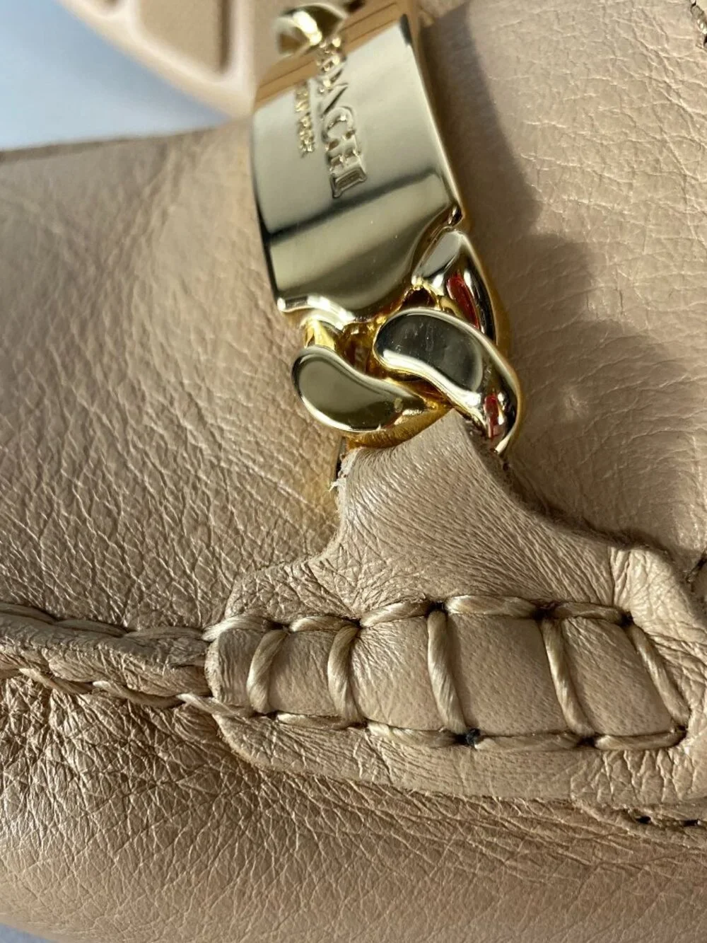 COACH Olive Pebble Grain Leather Driving Loafers Beechwood Tan 8.5M A7751 ($195)